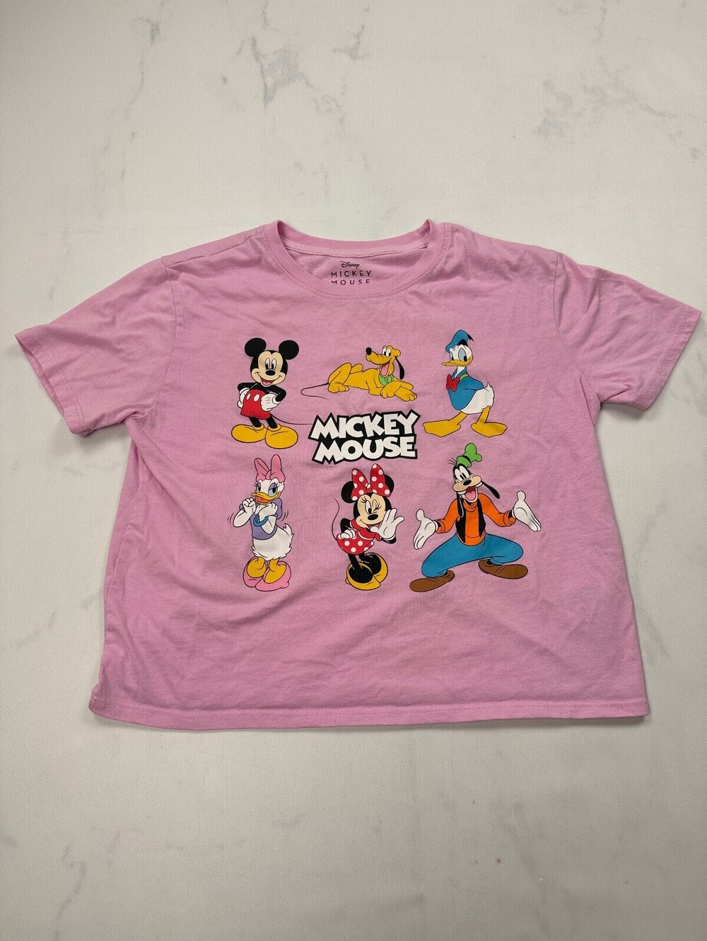 Disney Mickey Mouse Graphic Tee Pink 2010s Head-Turning Street Style - Girls 7-9